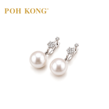 POH KONG 750/18K White Gold Aurora Pearl with Diamond Clip Earring