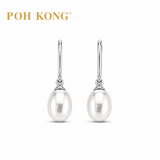 POH KONG 375/9K White Gold Platinum Pearl Earrings