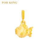 POH KONG 916/22K Yellow Gold Smiling Fish Pendant