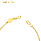 POH KONG Happy Love 916/22K Yellow Gold Heart of Eternity Bracelet