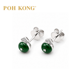 POH KONG 750/18K White Gold Jade Earrings with Diamond
