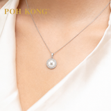 POH KONG 750/18K White Gold Luna Pearl with Diamond Pendant