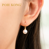 POH KONG 750/18K Yellow Gold with Classic Pearl Hook Earring