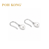 POH KONG 375/9K White Gold Platinum Pearl Earrings