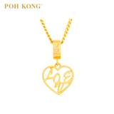 POH KONG 916/22K Yellow Gold Happy Love Love Charm
