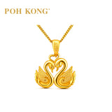 POH KONG 916/22 Gold Happy Love Swans Pendant