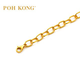 POH KONG 916/22K Yellow Gold Classic Paperclip Design Bracelet