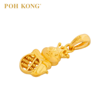 POH KONG 916/22K Yellow Gold Auspicious Fortune Abacus Snake Pendant