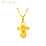 POH KONG 916/22K Yellow Gold Money God With 'YuanBao' Pendant