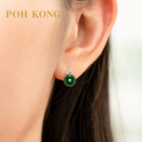 POH KONG 750/18K White Gold Jade Earrings with Diamond