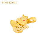 POH KONG 916/22K Yellow Gold Auspicious Fortune 'FU' Snake Pendant