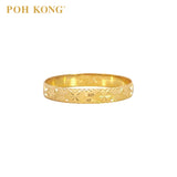 POH KONG 916/22K Yellow Gold Machine Carved Multiple Layered Design Ring