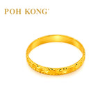POH KONG 916/22K Yellow Gold Machine Carved Multiple Layered Design Ring