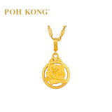 POH KONG 916/22K Yellow Gold Happy Love Roses Pendant