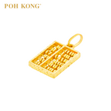 POH KONG 916/22K Yellow Gold  Exquisite Rectangle Abacus Pendant