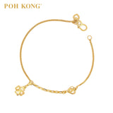 POH KONG 916/22K Yellow Gold Hollow Heart And Heart Bracelet