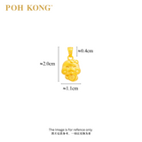 POH KONG 999/24K Yellow Gold 3D Zodiac Snake With Heart and Ribbon Pendant