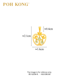 POH KONG Yellow Gold 916/22K Auspicious Prosperous Serenity Jade Pendant