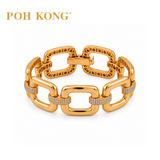 POH KONG 750/18K Rose Gold Bold Chain Bracelet with Diamond