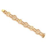 POH KONG 750/18K Rose Gold Flower Row Mother of Pearl with Diamond Bracelet