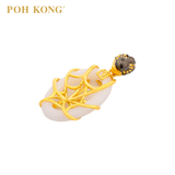 POH KONG 916/22K Gold Tranz Spider With White Agate Pendant