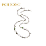POH KONG 750/18K White Gold Garnet & Green Sapphire with Green Pearl Necklace