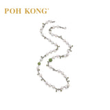 POH KONG 750/18K White Gold Garnet & Green Sapphire with Green Pearl Necklace