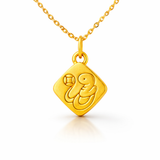 POH KONG 999/24K Yellow Gold Rhombus Shaped Zodiac Snake Pendant