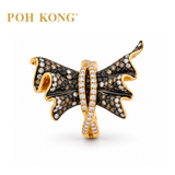 POH KONG 750/18K Rose Gold Diamond Ruffle Ring with Marquise Diamond