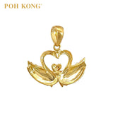 POH KONG 916/22K Yellow Gold Happy Love Swans Pendant