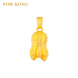 POH KONG 999/24K Yellow Gold Gaping Peanut Pendant