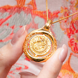 POH KONG 916/22K Gold Auspicious Dragon Horse Energy Pendant