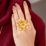 POH KONG 916/22K Anggun Bunga Tanjung Berkilau Cincin