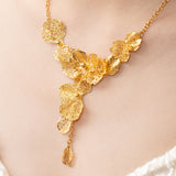 Poh Kong 916/22k Gold Tranz Corallia Necklace