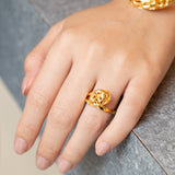 Poh Kong 916/22k Gold Tranz Art Deco Ring