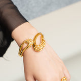 Poh Kong 916/22k Gold Tranz Art Deco Bangle