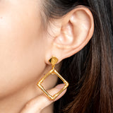 Poh Kong 916/22k Gold Tranz GeoEdge Earrings