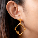 Poh Kong 916/22k Gold Tranz GeoEdge Earrings