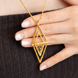 Poh Kong 916/22k Gold Tranz Webbed Edges Pendant