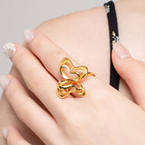 Poh Kong 916/22k Gold Tranz Fluttering Splendor Ring