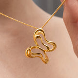 Poh Kong 916/22k Gold Tranz Fluttering Splendor Pendant