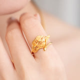 Poh Kong 916/22k Gold Tranz Whisperleaf Ring