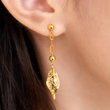 Poh Kong 916/22k Gold Tranz Whisperleaf Earrings