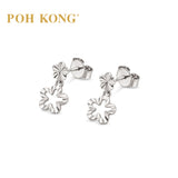 POH KONG 375/9K White Gold Flower Stud Earrings