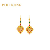 POH KONG 999/24K Yellow Gold Auspicious Earrings