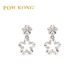 POH KONG 375/9K White Gold Flower Stud Earrings