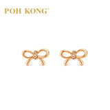 POH KONG 750/18K Rose Gold Ribbon with Diamond Earstud