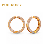 POH KONG 750/18K Rose Gold Hoop Earrings with Diamond