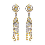 POH KONG 750/18K Yellow Gold and White Gold Spiral Tassel with Diamond Dangling Earrings