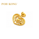 POH KONG 916/22K Yellow Gold Happy Love Heart Shape Gold Pendant